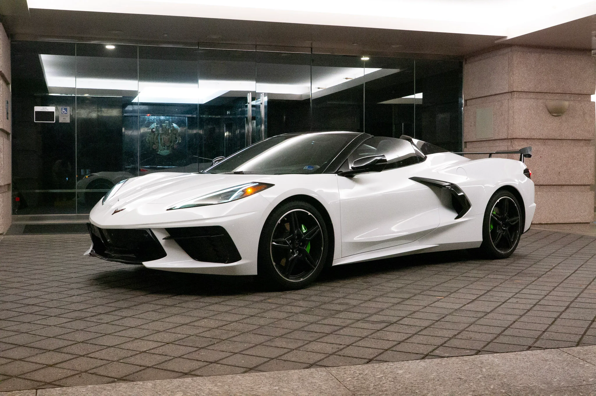 White C8 Corvette — exotic car rental at ExoDrive Exotics