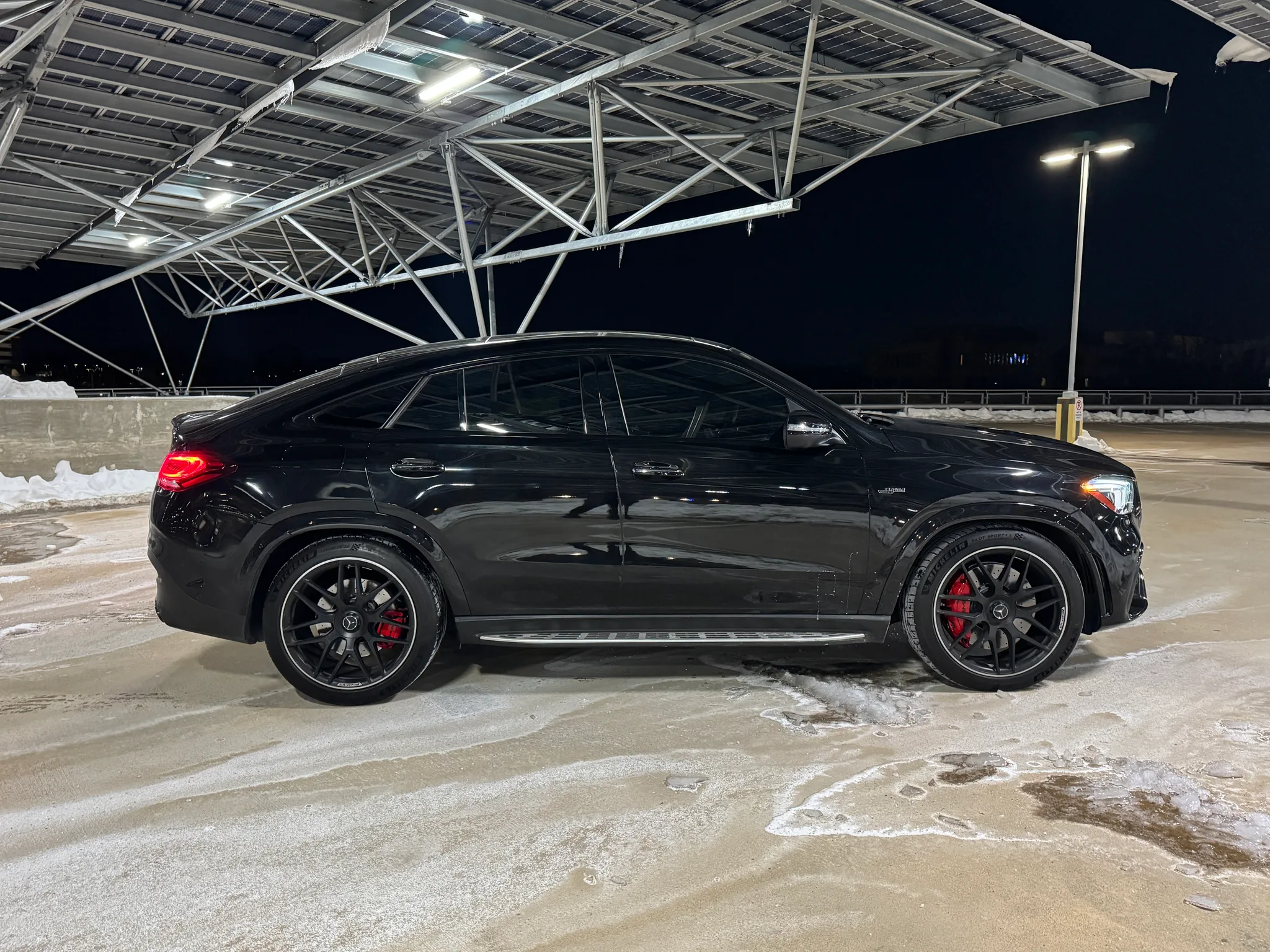 Mercedes-AMG GLE 53 side profile — turbocharged inline-six SUV rental