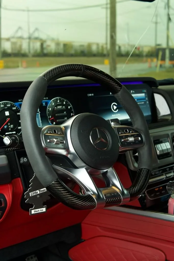 Mercedes G63 AMG side profile — handcrafted V8 SUV available in the DMV